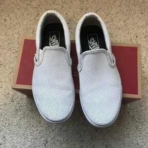 White perforated leather vans
